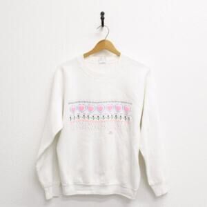 Vintage Vail Colorado Hearts Sweatshirt Large